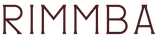 The word "RIMMBA" is written in large, modern, dark brown capital letters on a transparent background.