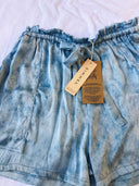 Annie Silk Shorts - Indigo TieDye
