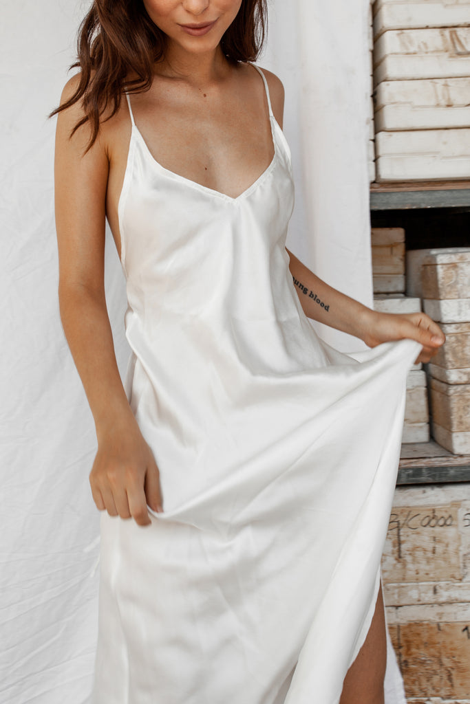 Buy Lily White Silk Dresses Online for Women