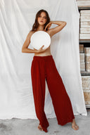 Akasha Natural Dye Cotton Pants - Red