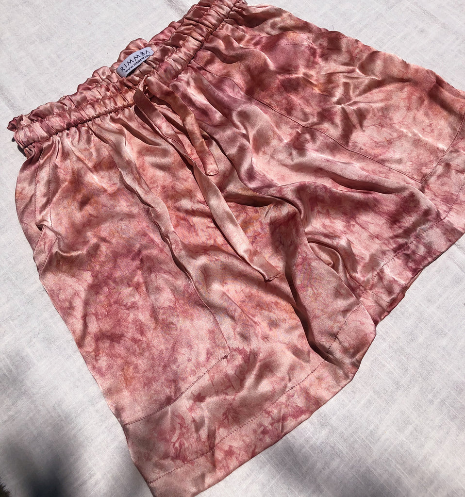 Annie Silk Shorts - Pink TieDye