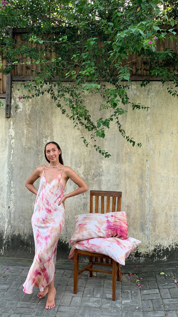 Lily Silk Dress - Wild Pink Shibori