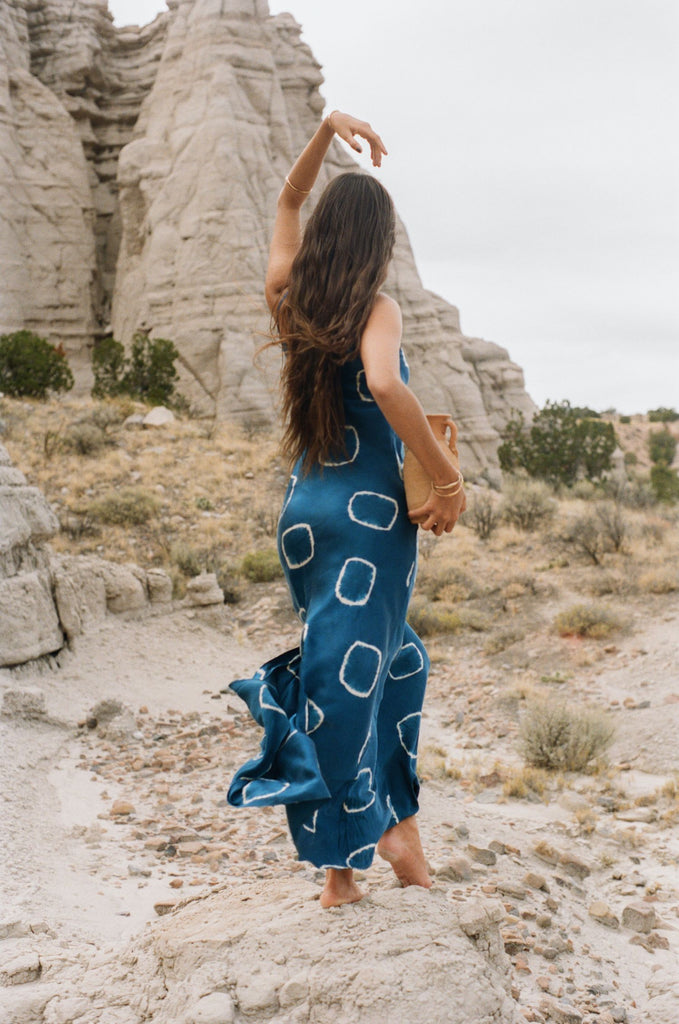 Scarlette Silk Dress - Indigo Circle