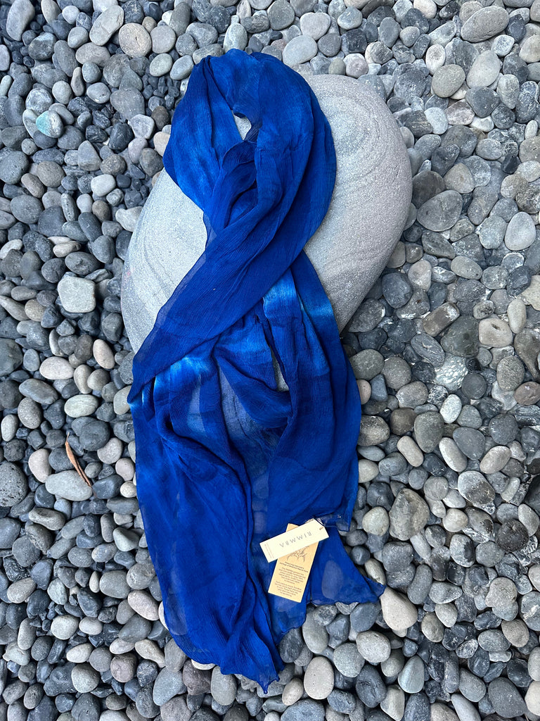 Deep Blue - Indigo silk scarf