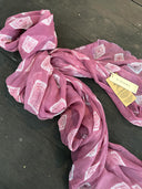 Pink Shibori silk chiffon scarf