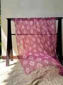 Pink Shibori silk chiffon scarf