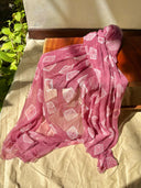 Pink Shibori silk chiffon scarf