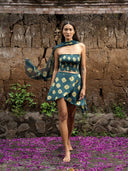 Jannah Wrap Skirt - Emerald Shibori - Mini
