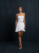Jannah Wrap Skirt - White Cotton Embroidery