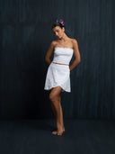 Jannah Wrap Skirt - White Cotton Embroidery