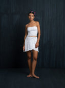 Jannah Wrap Skirt - White Cotton Embroidery