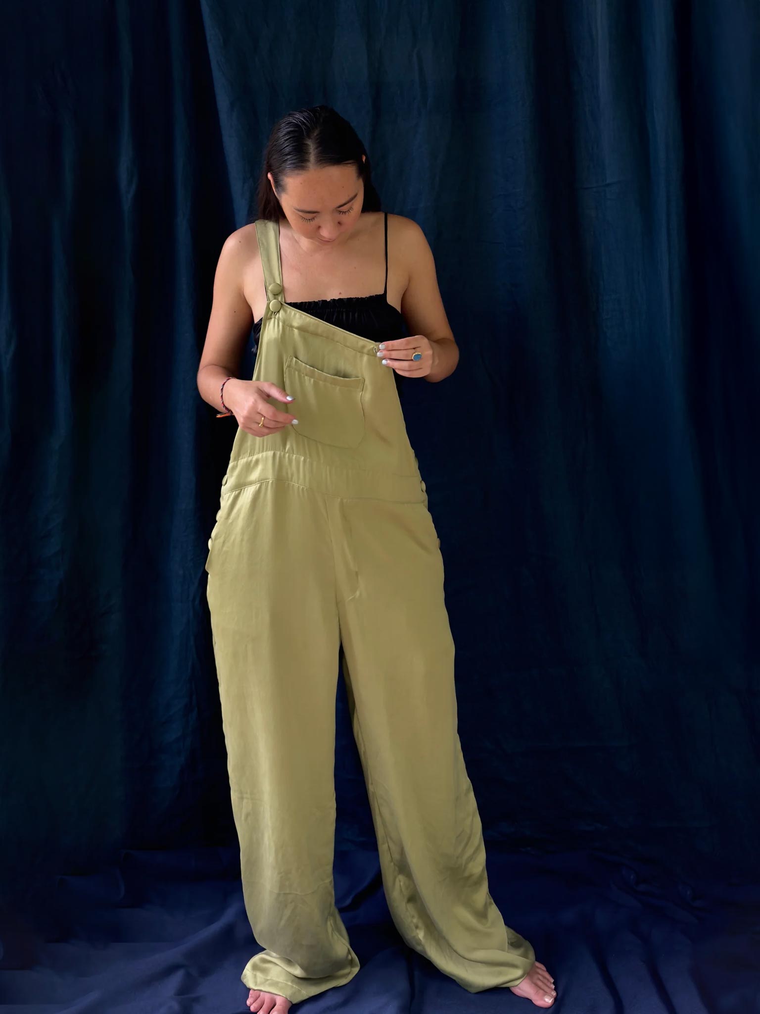 NEAT　SILK DENIM OVERALL SHORTS New/Unopened] NEAT Silk Denim Overall Shorts