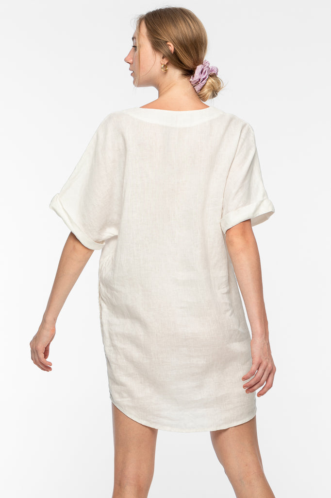 Margie Ramie Dress - White